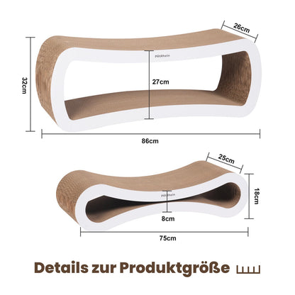 PetRhein XXL Kratzbrett für Katzen zum Spielen – Weiss