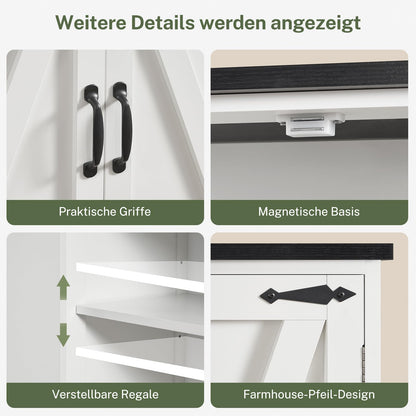TEENFON Küchenschrank SNG071SW, Mehrzweckschrank mit 4 Türen, weiss