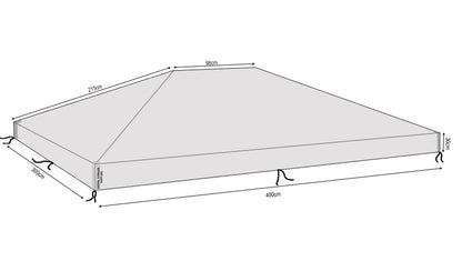 QUICK STAR Pavillon Schutzhaube 3x4 m wasserdicht transparent