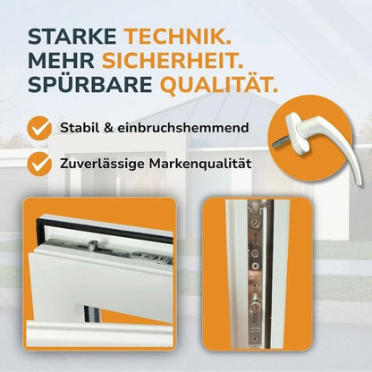 Kunststoff Kellerfenster 2-fach Verglasung - Weiss 50x40 cm DIN Links