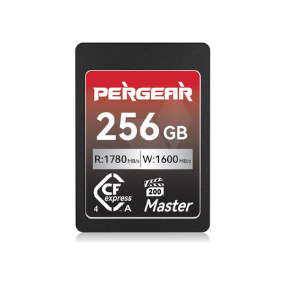 Pergear CFexpress 4.0 Typ A Master Series Speicherkarte - 256GB, rechteckige, schwarze Speicherkarte zur schnellen Datenspeicherung in Kameras.