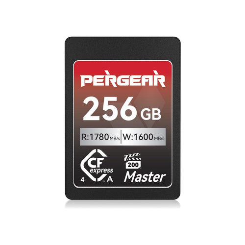 Pergear CFexpress 4.0 Typ A Master Series Speicherkarte - 256GB, rechteckige, schwarze Speicherkarte zur schnellen Datenspeicherung in Kameras.
