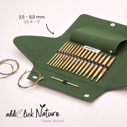 addiClick Nature Olivenholz Etui Set - 3.5-8.0mm