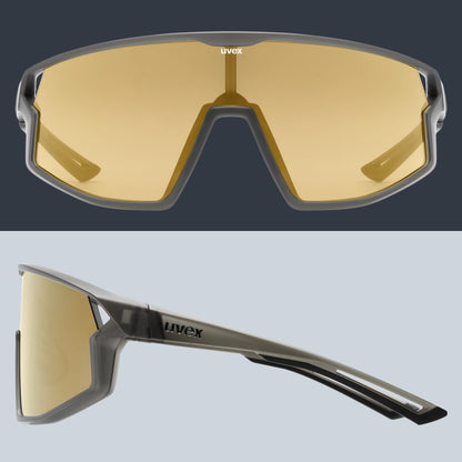 uvex skyryse Sportbrille smoke gray matt/gold mirror, one size