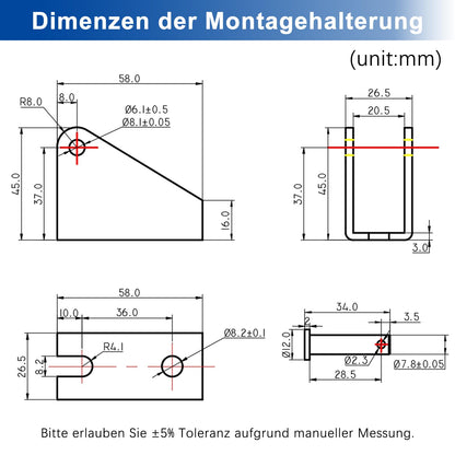Jvnvlki Linearantrieb DC 12V 3000N 700mm Hub - IP65 Wasserdicht
