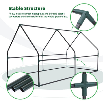 Ohuhu Foliengewächshaus GGH-11 mit PVC-Folie, 180x90x90 cm