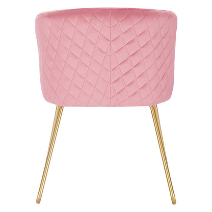 WOLTU Esszimmerstuhl BH271rs-1 – Rosa Samt, Gold Beine