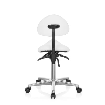 hjh OFFICE TOP Work 20 PU Sattelhocker mit Lehne Weiss