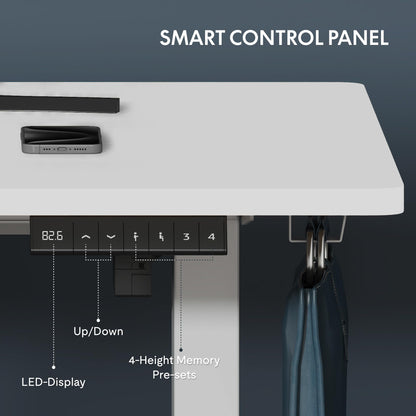 FlexiSpot Höhenverstellbarer Ergonomischer Schreibtisch Basic – 120x60cm Weiss