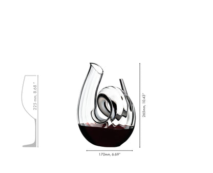 RIEDEL Curly Fatto A Mano Dekanter – Klar/Schwarz/Weiss