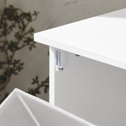 SoBuy BZR105-W Bad Wäscheschrank mit Wäschesack Weiss