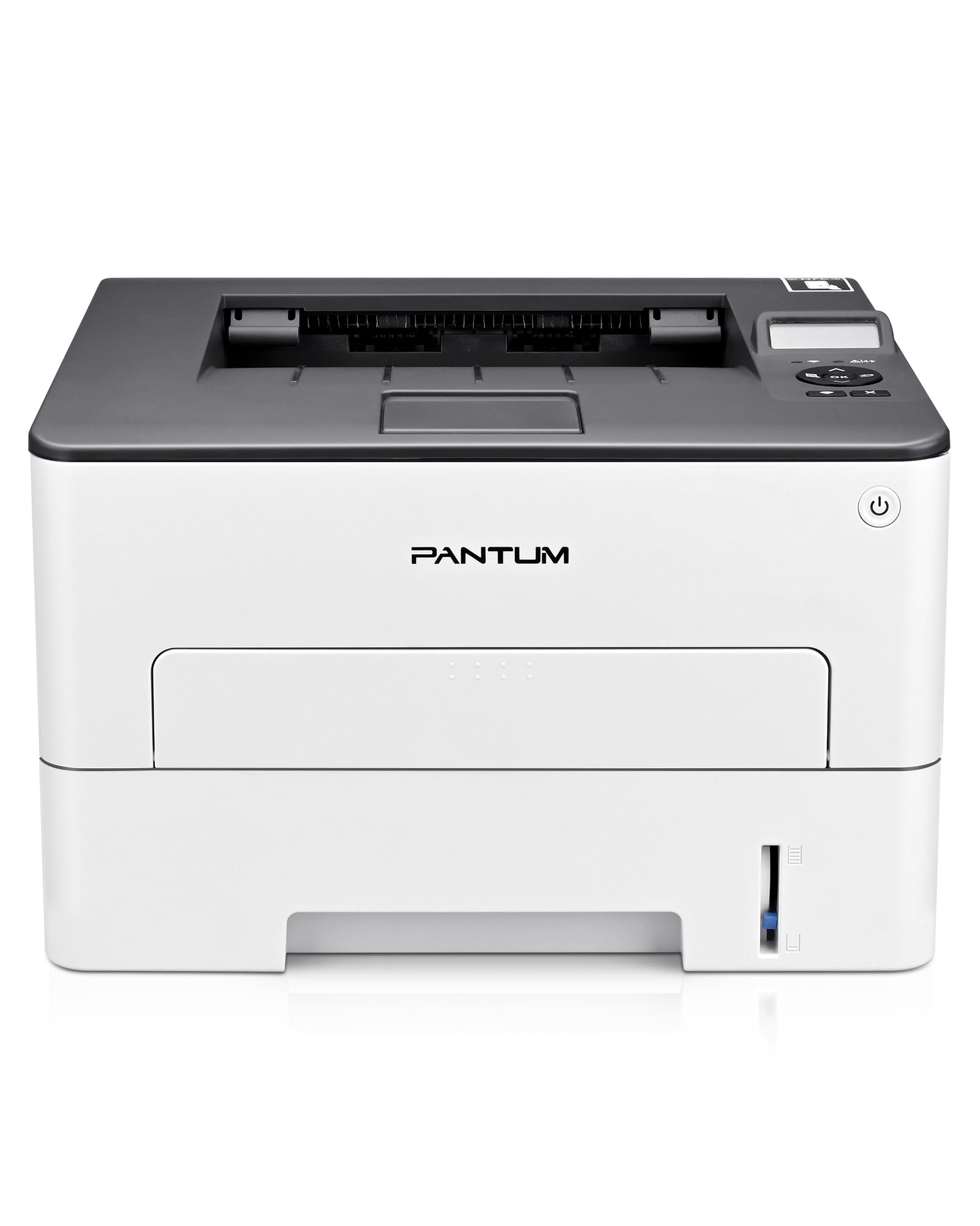 PANTUM P3018DW Laserdrucker. Schwarzes, kompaktes Gerät für effizienten Schwarz-Weiss-Duplexdruck via WLAN.