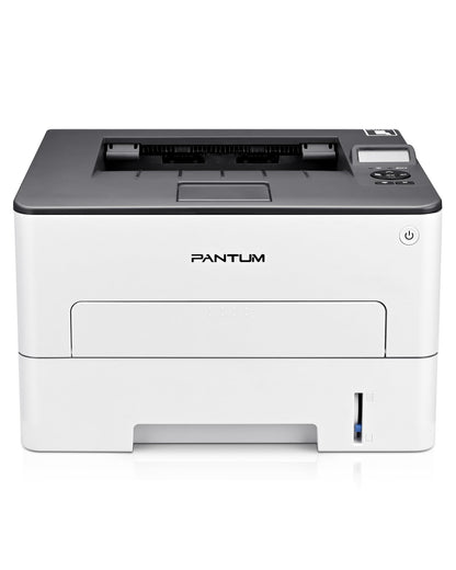 PANTUM P3018DW Laserdrucker. Schwarzes, kompaktes Gerät für effizienten Schwarz-Weiss-Duplexdruck via WLAN.