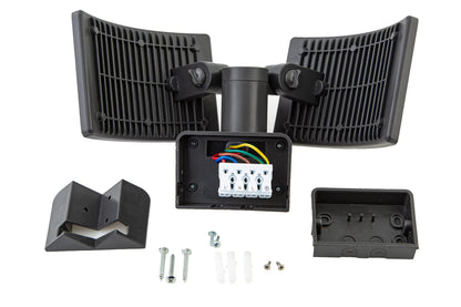 HUBER LED Strahler 2x20W mit 360° Bewegungsmelder Anthrazit