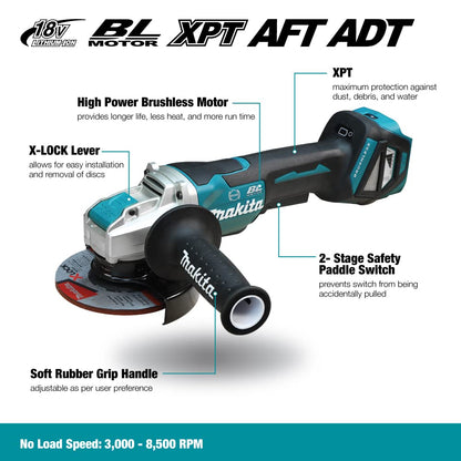 Makita DGA519Z 18V 125mm bürstenloser X-Lock Winkelschleifer