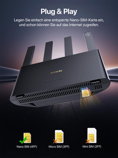 Tenda 4G08 LTE Router – 4G+ Cat6 AC1200 Dual-Band WLAN