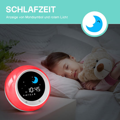 FiveHome Kinderwecker Schlaftrainer mit Nachtlicht und Soundmaschine