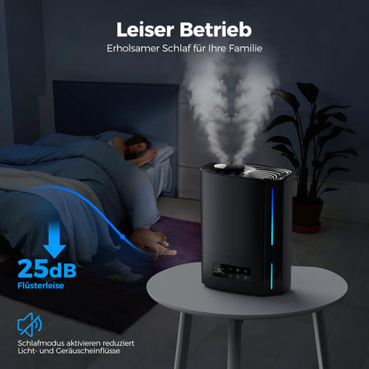 AROEVE DH-JS07 Luftbefeuchter 6L Ultraschall Top-Fill Schwarz