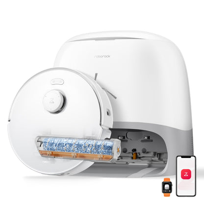 roborock Qrevo Curv 2 Flow Saugroboter mit Wischfunktion, 20.000 Pa, in Weiss mit All-in-One Dock