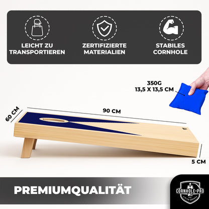 Original Cup Cornhole Set aus Holz – 2 Boards 90 x 60 cm + 8 Säckchen