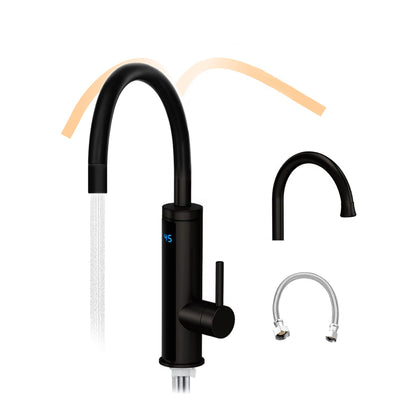 HOGART Smart Heater Durchlauferhitzer Armatur - 230V. Chromfarbene Armatur. Erwärmt Wasser sofort am Entnahmepunkt für den Haushalt.