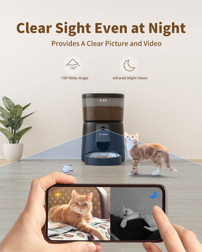 PUPPY KITTY Automatischer Futterspender Katze - WiFi Kamera 1080P