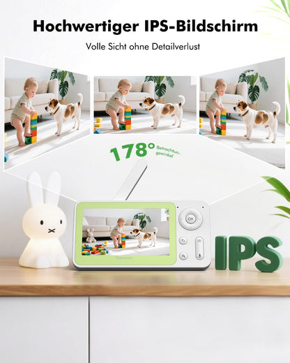 YESIMOM Babyphone mit Kamera 1080P, WLAN, Nachtsicht, 2-Wege-Audio