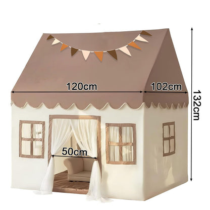 KidsWorld Tipi Kinderzelt Spielhaus – mit LED & Matte, neutral