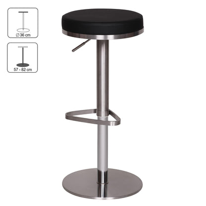 FineBuy Barhocker Edelstahl höhenverstellbar 57-82 cm