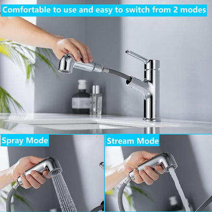 ONECE Waschtischarmatur Ausziehbar mit Brause - Chrom