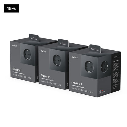 Avolt Square 1 Steckdosenwürfel USB-C - Stockholm Black 1.8m