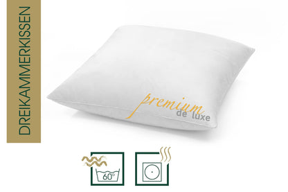 HANSKRUCHEN® Premium de Luxe Daunenkissen 80x80 cm - 3 Kammer
