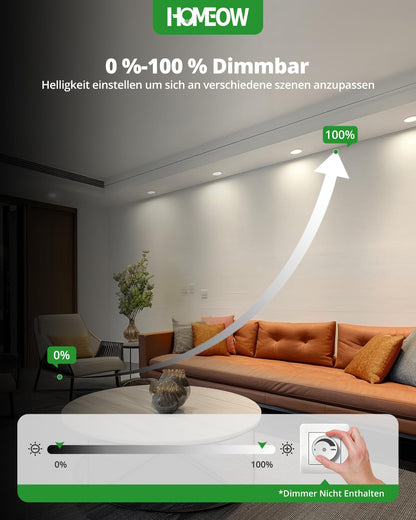 **HOMEOW 20er Set LED Einbaustrahler dimmbar 7W IP44 – wählbar**