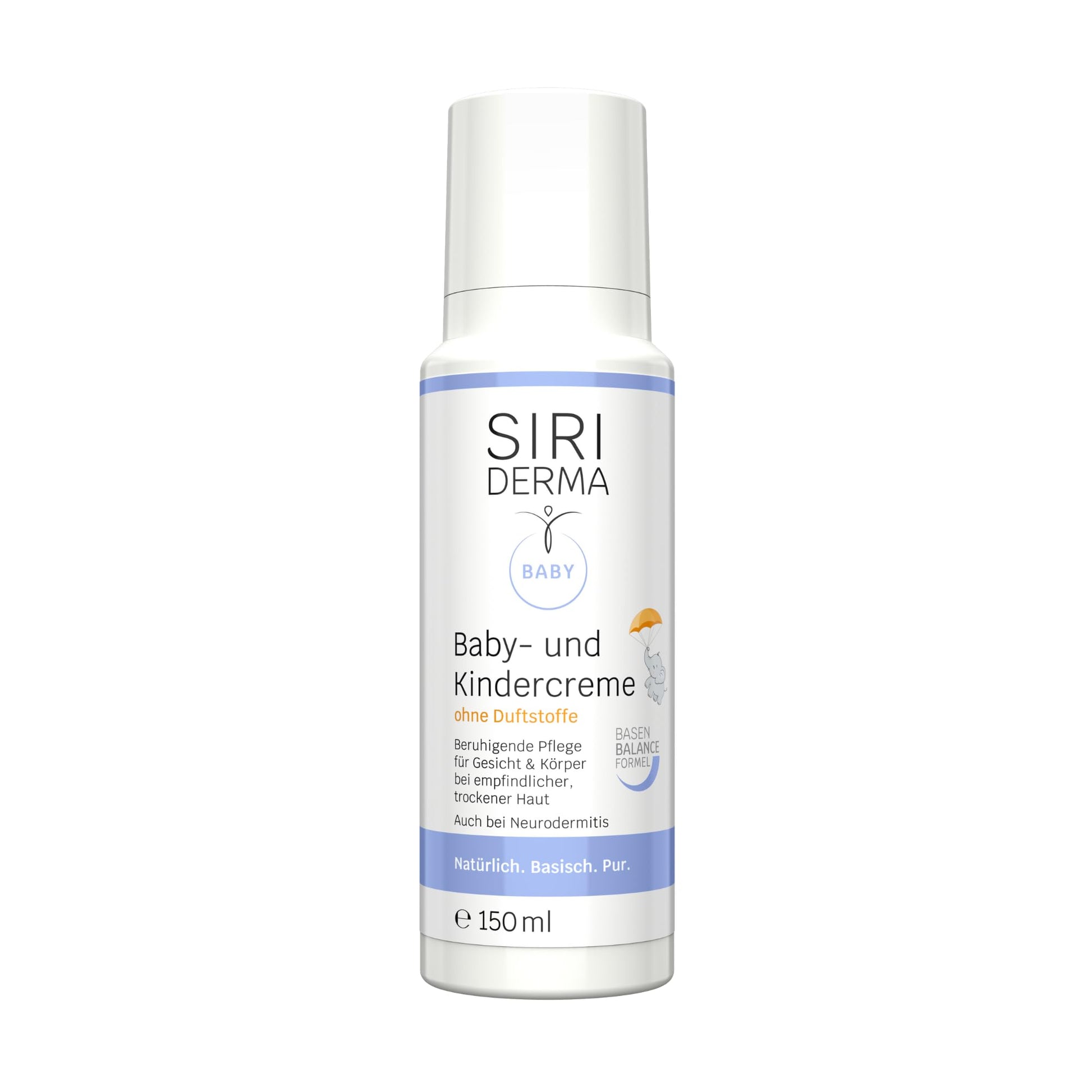 SIRIDERMA Baby- & Kindercreme, basische Hautpflege ohne Parfum, 150 ml