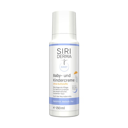 SIRIDERMA Baby- & Kindercreme, basische Hautpflege ohne Parfum, 150 ml