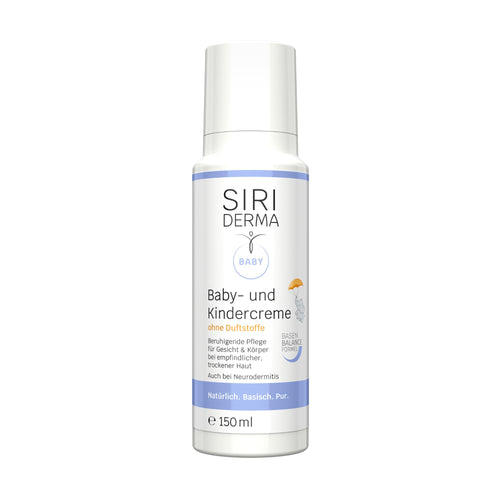 SIRIDERMA Baby- & Kindercreme, basische Hautpflege ohne Parfum, 150 ml