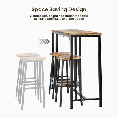 Bealife Bartisch mit Barhocker-Set 2 Pers. – Retro