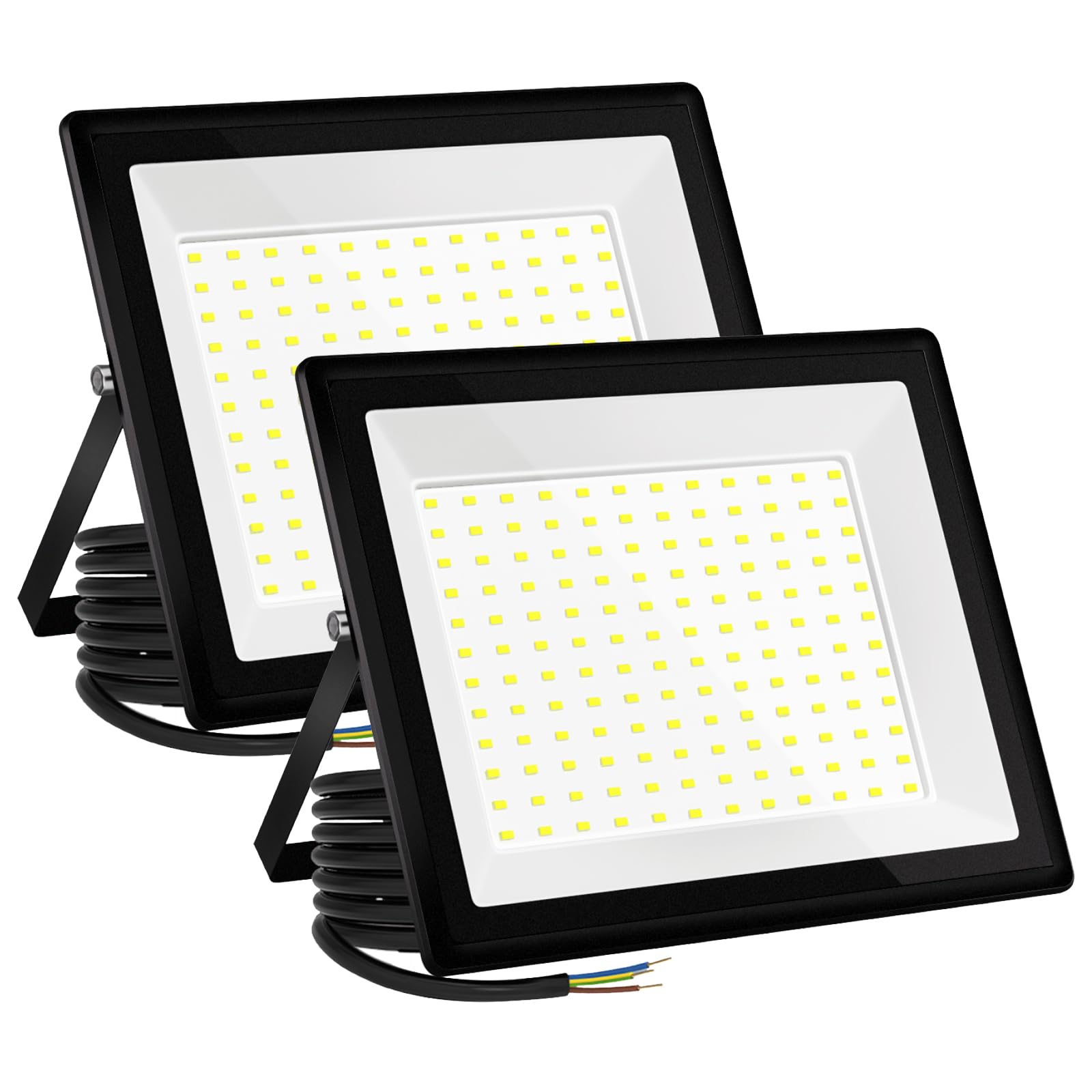 VistaNovaX LED Strahler Aussen 150W 16500 Lumen IP66, 2 Stück mit Aluminiumgehäuse und Glasfront