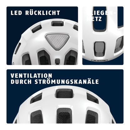ABUS Youn-I 2.0 Fahrradhelm, Polar White, M (52-57 cm)