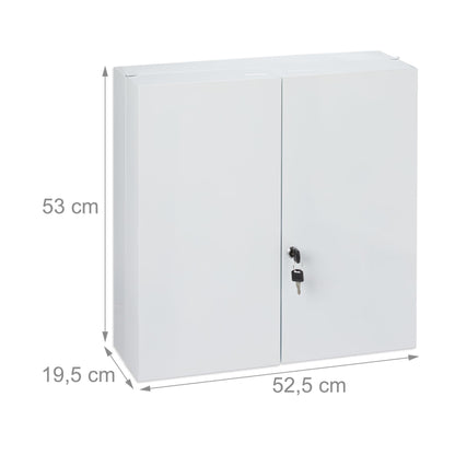 Relaxdays Medizinschrank XXL - abschliessbar, weiss