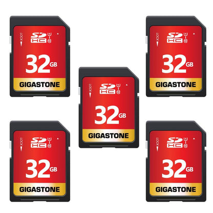 Gigastone SDHC Speicherkarte 32 GB 5er-Pack UHS-I U1 Class 10 80 MB/s für Digitalkameras und DSLR