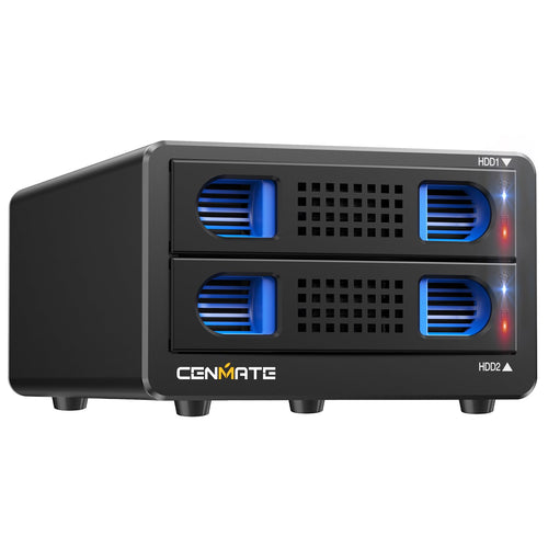 CENMATE 2 Bay RAID Festplattengehäuse USB 3.0 für HDD/SSD