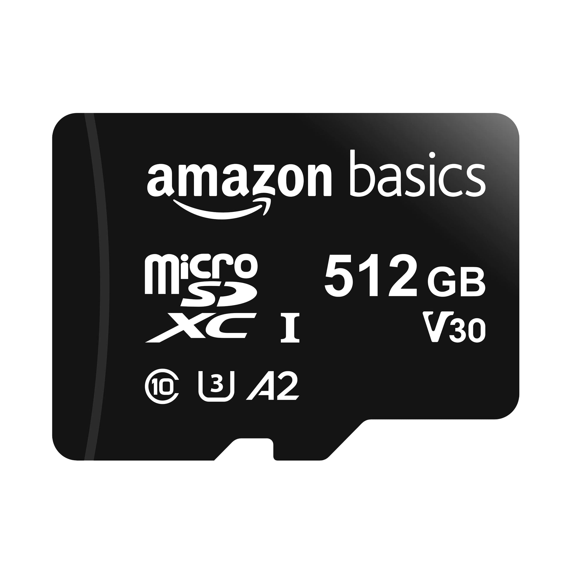 Amazon Basics microSDXC Speicherkarte 512 GB, U3, A2, mit SD-Adapter