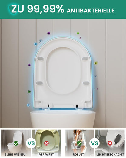 ANYCEE WC Sitz D-Form Absenkautomatik – Duroplast Weiss