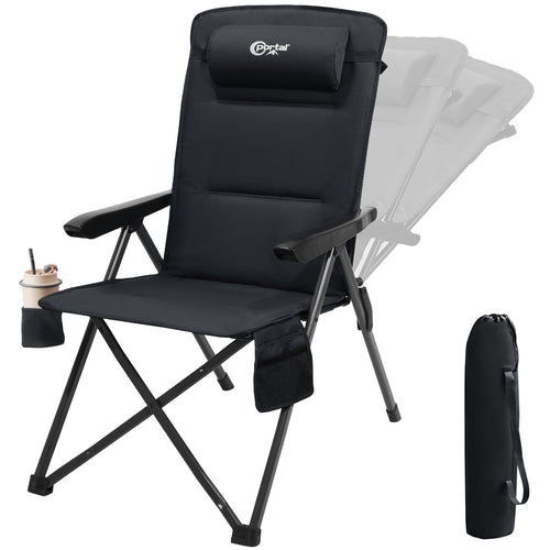 PORTAL Campingstuhl Faltbar – Rücken verstellbar, 160kg Alu