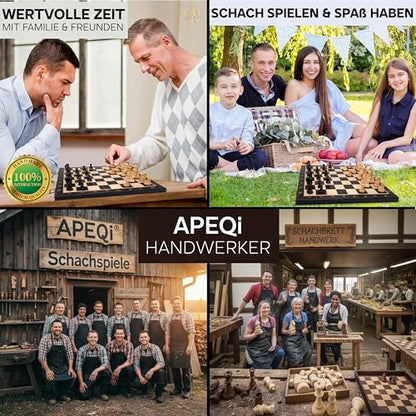 APEQi® Luxus Schachspiel Holz – Gross 54x54cm klappbar