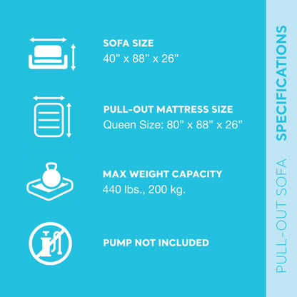 Intex Aufblas-Sofa-Bett ausziehbar Queen-Size Anthrazitgrau