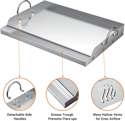 Onlyfire Universal BBQ Edelstahl Plancha Grillplatte 58.4x40.6cm