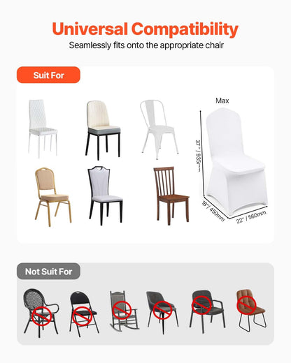 VEVOR Stuhlhussen Weiss – für Schalenstühle 50 Stk. Stretch