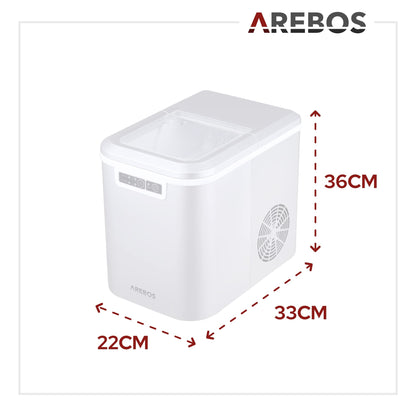 Arebos Eiswürfelmaschine – Eiswürfelbereiter 12 kg/24h Silber